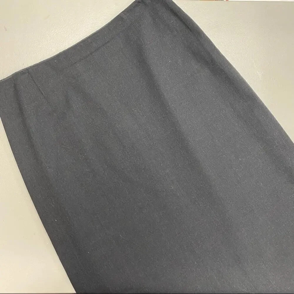 Ralph Lauren Purple Label Tag Pencil Skirt Wool Spandex Career Wear Zip Gray - Picture 1 of 8